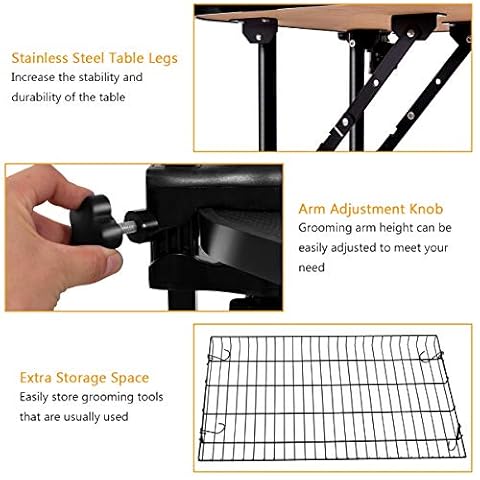 Foldable Pet Grooming Table for Dogsup up to 220lbs - Yorkie Clothing