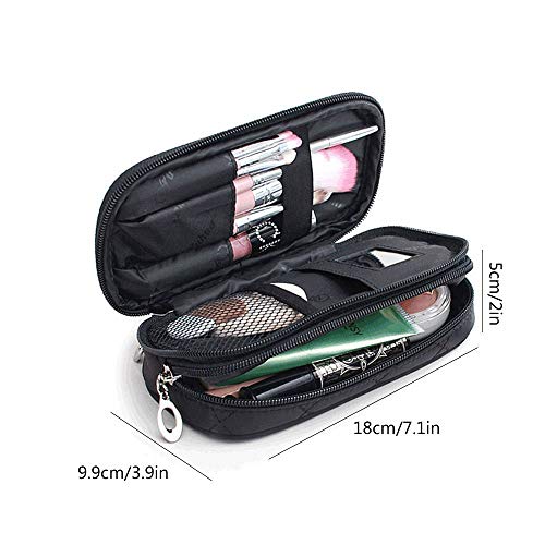 MONSTINA Makeup Bag for Women With Mirror,Pouch Bag,Makeup Brush Bags Travel Kit Organizer Cosmetic Bag (Black) 3 MONSTINA Makeup Bag for Women With Mirror,Pouch Bag,Makeup Brush Bags Travel Kit Organizer Cosmetic Bag (Black)