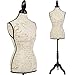Female Mannequin Torso Dress Form Display W/ Black Tripod Stand Designer Pattern