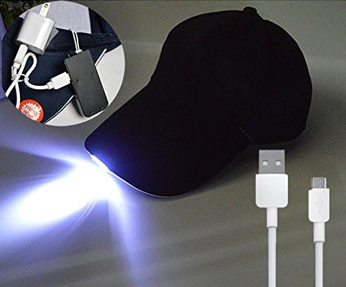 Rechargeable LED Cap Hat With Light For Fishing and Huting (Rechargeable-Black)