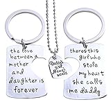 Udobuy®3 Piece Keychain Pendant Necklace Set Daddy's Girl Mommy's World Mother Daughter Father Family Jewelry Necklace Set