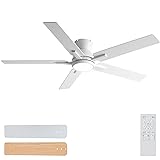 Sevenine 52 Inch White Flush Mount Ceiling Fans