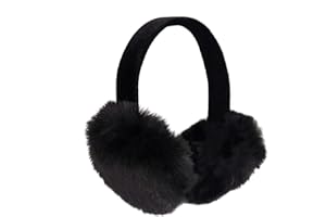 surell Faux Rex Earmuff with Black Velvet Comfort Band - Fake Fur Winter Accessory - Stylish, Soft Fuzzy & Fluffy Ear Warmer