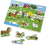 Melissa & Doug Old MacDonald’s Farm Wooden Animal Sound Puzzle for Toddlers 2+ view 4