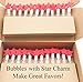 L LIFETIME Party Favor Plastic Goodie Bags with Handles- Theme Birthday Supplies Gift Bag for Kids and Adults - Red Star (24 Pack)