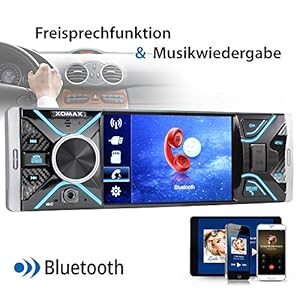 XOMAX XM-V417 Autoradio con Schermo da 4.1 " / 10 cm I Bluetooth | USB, SD, AUX | RDS | Collegamenti per telecamera per la visione posteriore e telecomando al volante I 7 Colori | 1 DIN - immagine 6