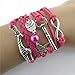 Doinshop New Useful Cute Nice Infinity Owl Giraffe Key Friendship Leather Charm Bracelet Alloy