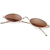 FEISEDY Vintage Small Sunglasses Oval Slender Metal Frame Candy Colors B2277