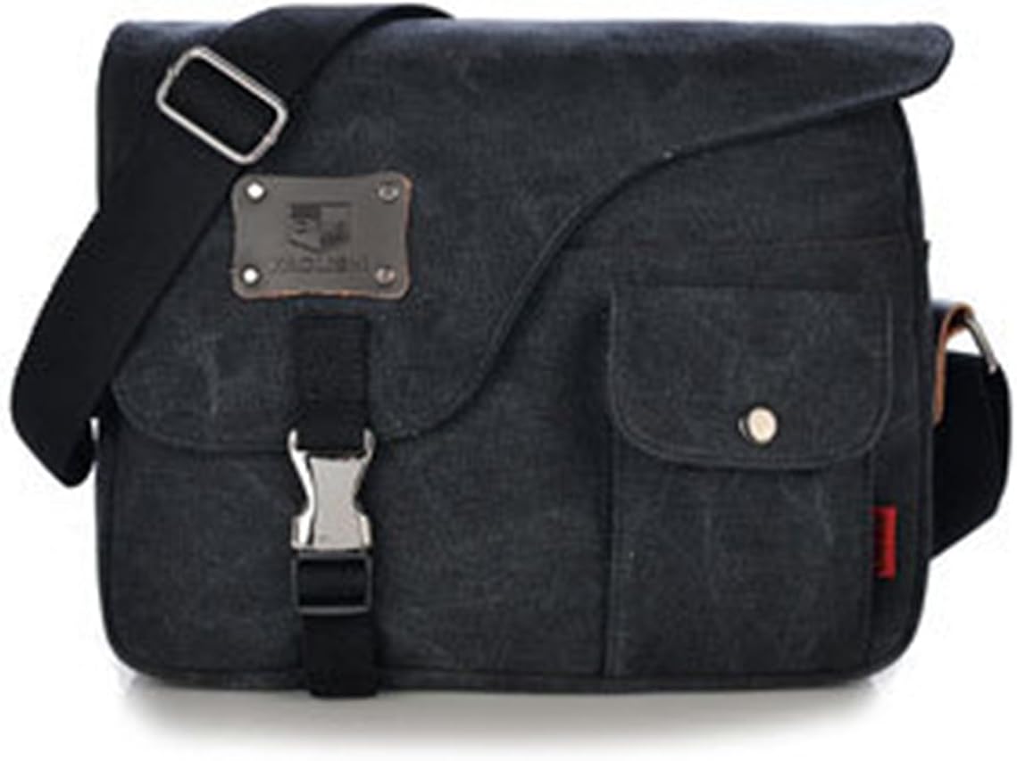 Canvas Cross Body Bag Business Bag Day Pack (Black) Amazon.ca