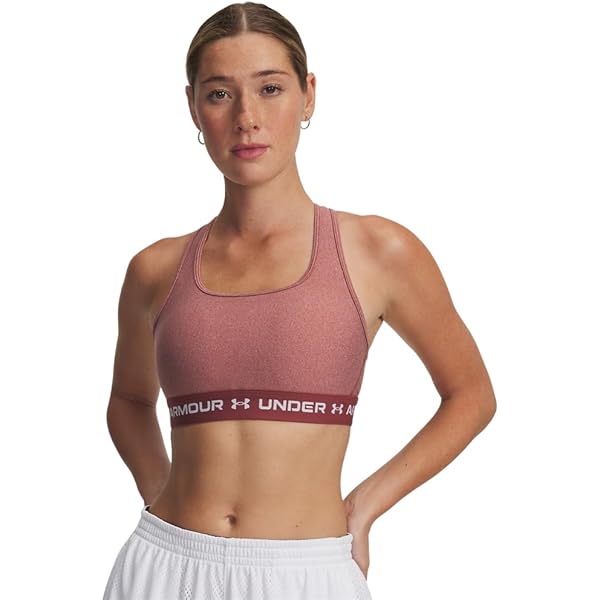 Under Armour Women's Crossback Mid Impact Heather Sports Bra, (688
