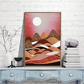 Framed Canvas Wall Art for Living Room, Bedroom Nordic Style Mountains Canvas Prints for Modern Home Decoration Ready to Hang - 16"x24" inches