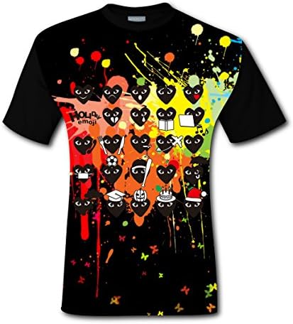 Fashion Design Customized Comme-Des-Garcons Men 3D Printed Short Sleeve tees Round Neck T shirts XL