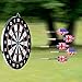 wuudi Dart Board, Double-Sided Flocking Dartboard with 6 Brass Darts(18 inches)