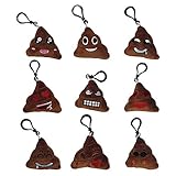 9Pcs Mini Emoji Cushion Toy,Soft Emoji Keychain Toys Gift Bag Accessory Poop Keychain-Style 1