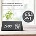 Digital Alarm Clock, Wooden LED Alarm Clock with Triple Alarms, 3 Levels Brightness Dimmer, Big Digit Display Date, Temperature and Humidity for Home Bedrooms