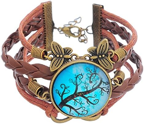 Sharefashion the Infinity Symbol Butterfly Tree Wax Wire Woven Bracelet Rope 19cm