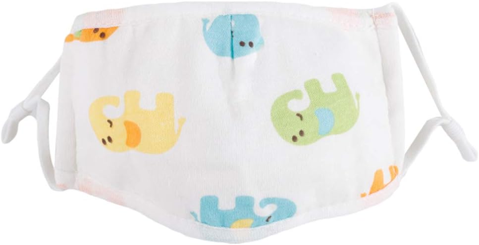 piRAtus8ileV Respirator 5 Layers of Filter Elements Protection Filter Smoke and Dust Child Mask Cartoon Image Cotton Yarn Baby Breathable Mask Suitable for 0-8 Years Baby Elephant S