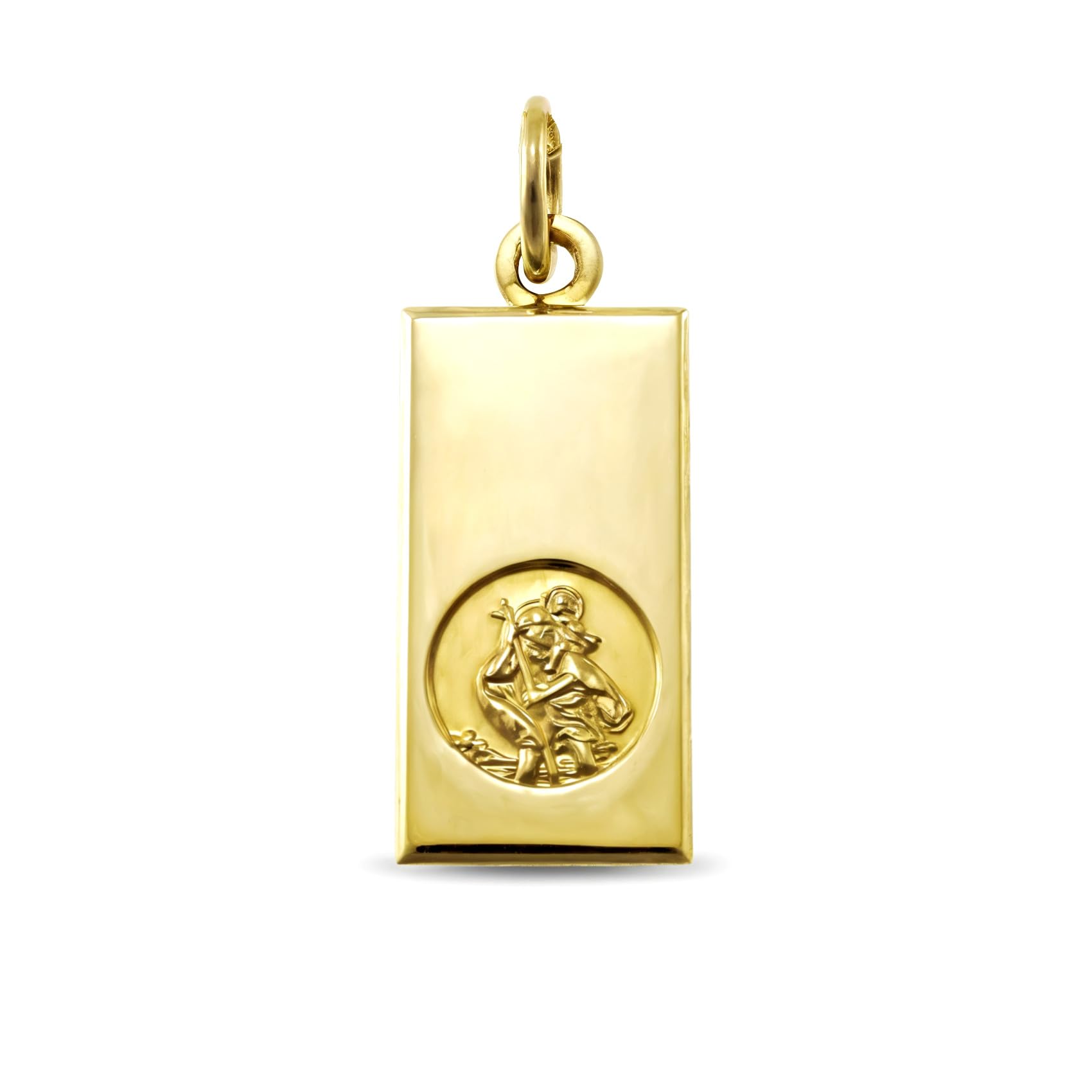 Alexander Castle Solid 9ct Gold St Christopher Pendant Medal for Women Men Boys Girls - 20mm x 10mm - PENDANT ONLY with Jewellery Gift Box