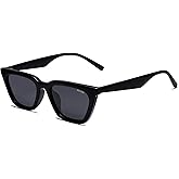 SOJOS Polarized Narrow Square Cateye Sunglasses for Women Retro Trendy Driving Glasses SJ2169