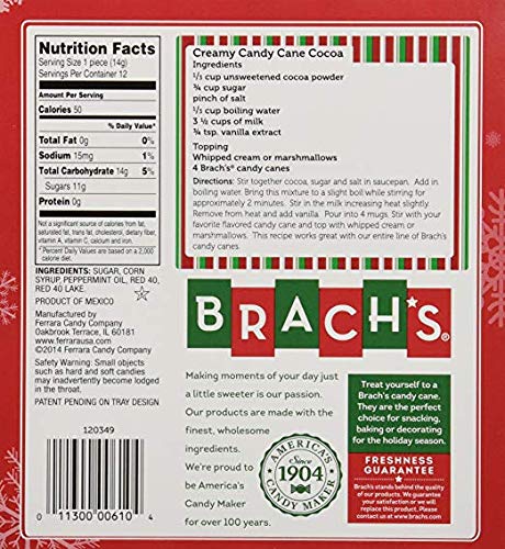 image for Golden Gift Box - Brachs Peppermint Candy Canes - Traditional Red and 