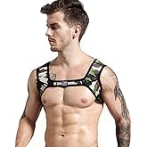 JOCKMAIL Men's Neoprene Harness with Elastic Shoulder Straps - Muscle Chest Harness