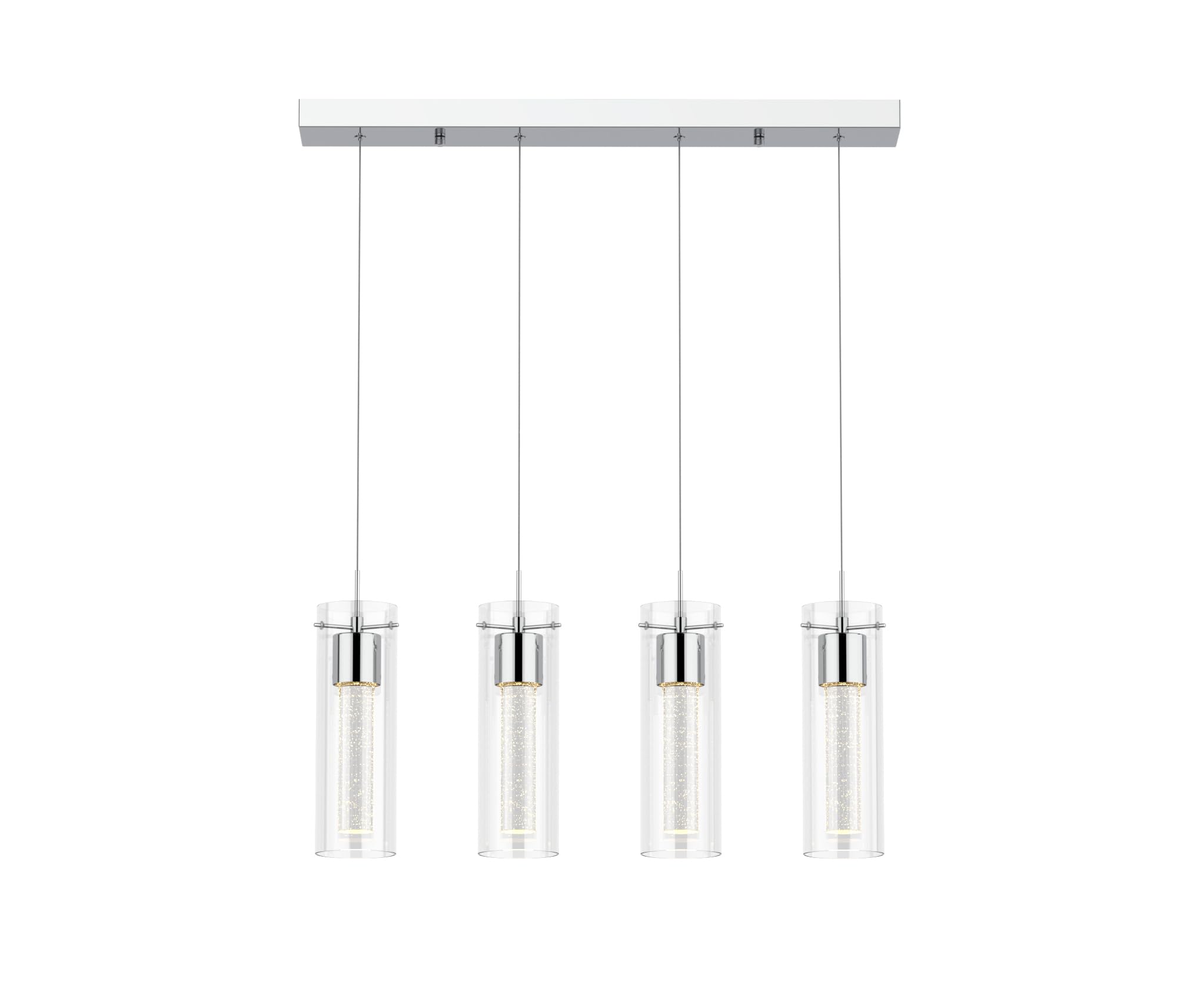 Photo 1 of Tawson Alice 4-Light Chandelier Pendant Ceiling Light, Integrated Led and Bubble Glass, for Kitchen Island, Hallway, Entryway, Passway, Dining Room, Bedroom, Balcony Living Room