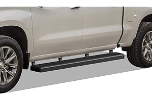 APS Running Boards Side Steps Compatible with Chevy Silverado GMC Sierra 1500 2019-2024 Crew Cab & 2500 HD 3500 HD 2020-2024 (Silverado 1500 LTD Sierra 1500 LD 2022) (Stainless Steel Black 5in)