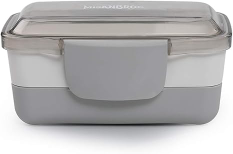 Amazon Misanbroo 2層お弁当箱和風ふた付き電子レンジ加熱密封学生ポータブルお弁当800 900 Ml グレー 弁当箱 オンライン通販