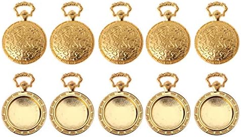 10Pcs DIY Pocket Watch UV Pendant Mold, Blank Frame For Resin Pendant Jewelry Making