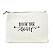 Canvas Makeup Bag with Quote and Brass Zip, Extra Large (Natural - Follow Your Heart)