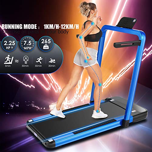 Finether Treadmill ANCHEER 2in1 Folding Treadmill, 2.25HP APP Control Under Desk ...