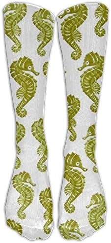 WENXIANSGTISF Green Sea Horse Long Socks Women's Knee High Funky Socks