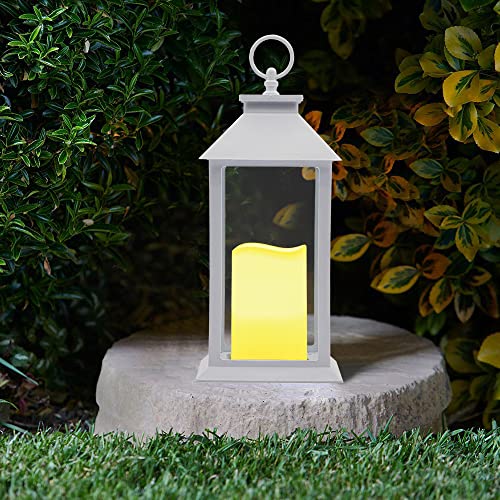 YAKii Hanging Glass Panes Lantern Led Candle Light Operated by 3AAA