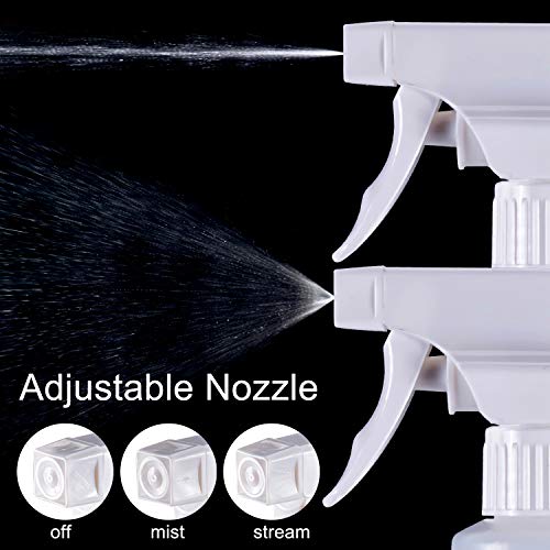 22 oz Empty Plastic Spray Bottles with Sprayers with Adjustable Nozzle