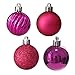 KI Store Hot Pink Christmas Balls 34pcs 1.57-Inch Small Christmas Tree Decoration Ornaments for Xmas Tree Holiday Wreath Garland Decor Ornaments Hooks Included