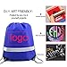 Drawstring Backpack Bags Reflective Bulk Pack, Promotional Sport Gym Sack Cinch Bags (10 Royal)