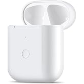 Wireless Charging Case Replacement Compatible for AirPods 1st &amp; 2nd Gen, Air Pods Charger Case with Bluetooth Pairing Sync Button, White (No Earbuds)