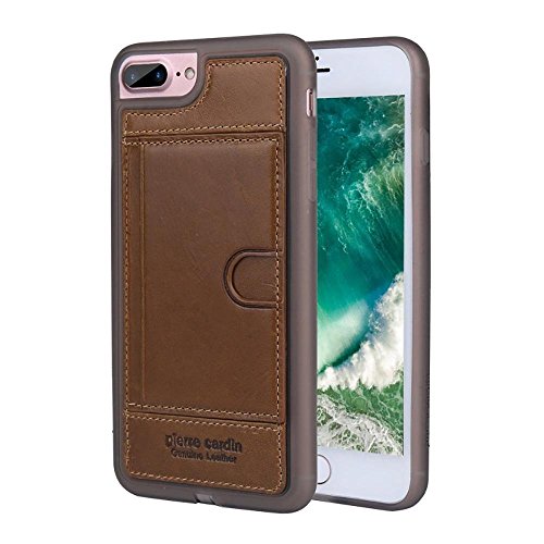Capa Iphone 7/8 Plus 100% Original Pierre Cardin Couro Premium Marrom