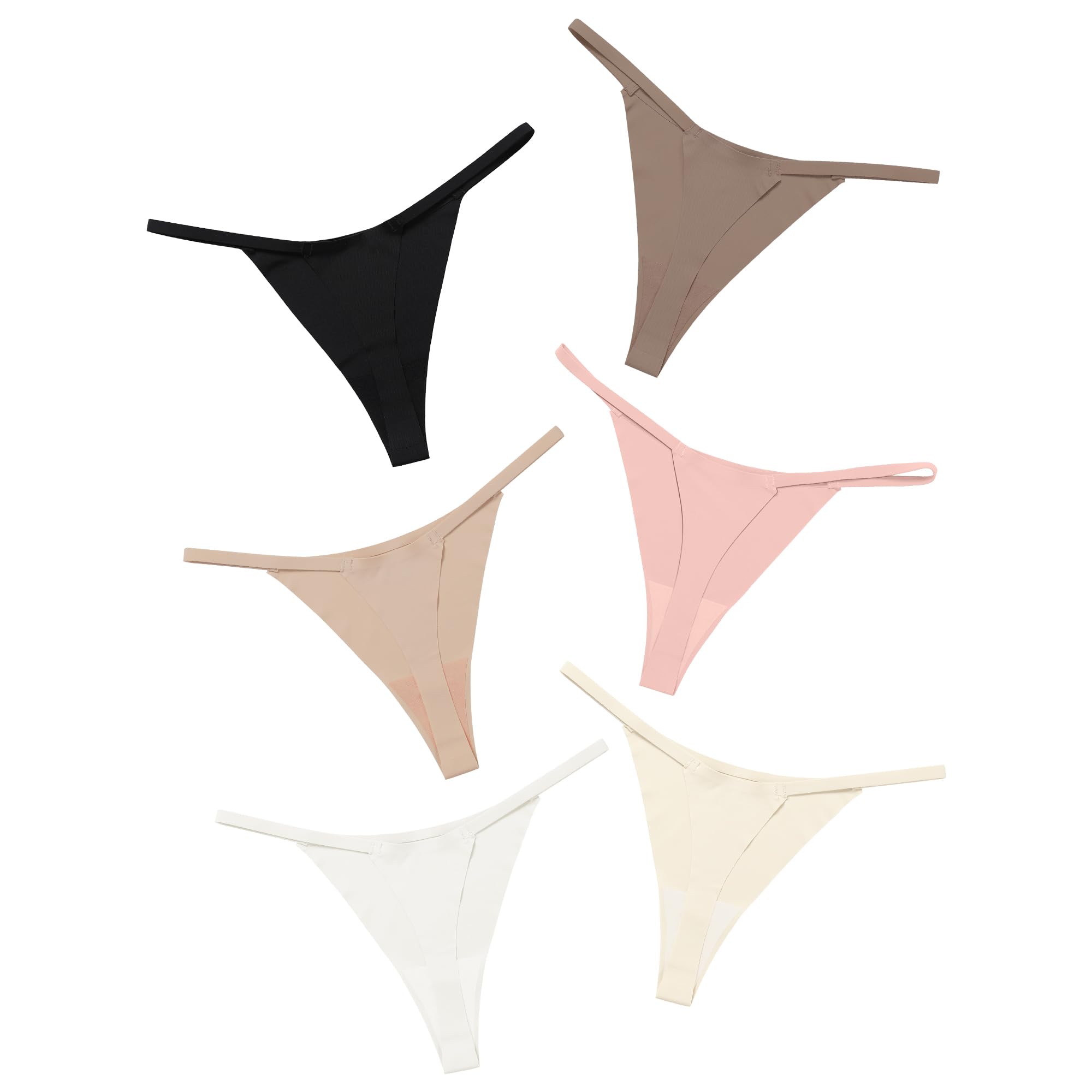 Photo 1 of DEANGELMON G-string Thongs for Women Panties No Show Thong Seamless Underwear Low Rise Comfortable Microfiber Workout Pack (6P16,S-New)