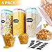 VERONES Cereal Container, Airtight Storage Containers Perfect for Flour Container Dry Food Storage Containers 4 piece (10 Chalkboard Labels & 2 Measuring Cups Included).