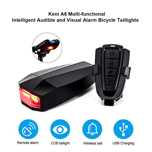 G Keni Smart AntiTheft Bike Alarm, Bike Tail Light Rechargeable