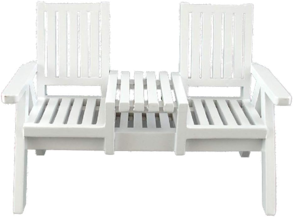 Dolls House White Wooden Table Chairs Miniature Garden Patio Furniture Garten