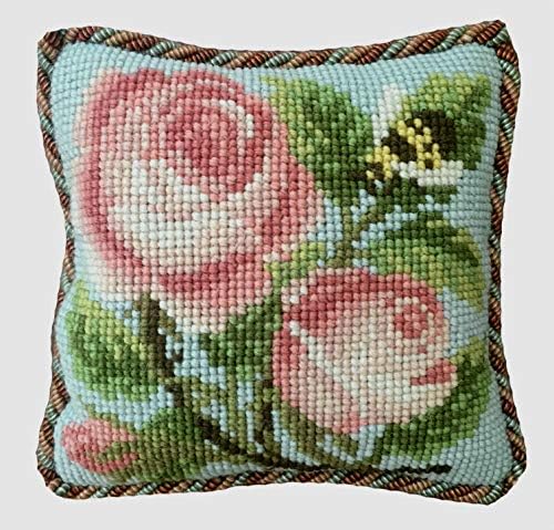 Rose and Bee Mini Needlepoint Tapestry Kit from Elizabeth Bradley Premium English Small Needlework Project with 100% Wool Yarns.