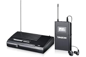 TAKSTAR WPM-200 UHF Wireless in-Ear Monitor System 6 Channels & Bodypack Monitoring, 164Ft Transmission Distance in-Earphone Wireless Monitoring System for Stage, Church, Studio, Musicians