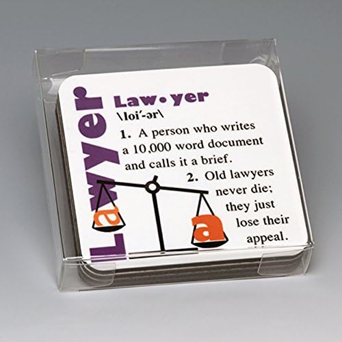 ✪ BRAND NEW FOR 2016 ✪ Whimsical Lawyer Hardboard Coasters ~ Set of 4 ~ appealing for that legal eagle