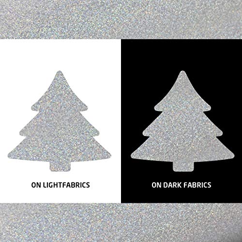 JANDJPACKAGING Glitter Heat Transfer Vinyl HTV for T-Shirts 10Inches by 10 Feet Glitter HTV Roll(Laser Silver) - Thumbnail 3