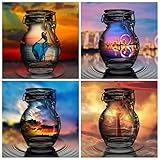 PQXZXX 4 Pack 5d Diamond Painting Kits for Adults Kids Set sea Full Drill Diamond dotz for Home Wall Decor
