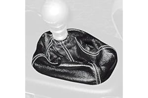 RedlineGoods shift boot compatible with Saturn ION 2003-07. Tailor made - not universal. Genuine top-grade Italian Black leather with Blue thread