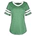 MissLook Women's Color Block Shirts Baseball Tees Short Sleeve Striped Tunics Blouses Tops