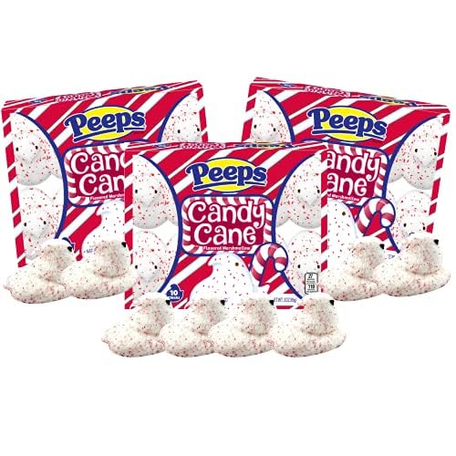 PEEPS CANDY CANE FLAVORED MARSHMALLOW CHRISTMAS CANDY CHICKS,...